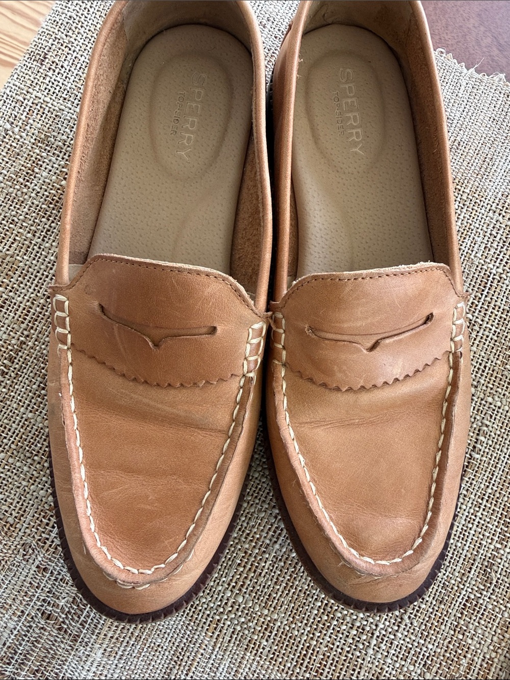 Sperry Women’s Cognac Leather Penny Loafers - Picture 6 of 6